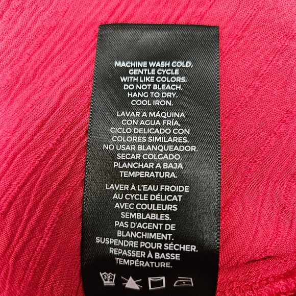 Well Worn Textured Hot Pink V-Neck Top Women's XXL Boho Relaxed Fit Barbiecore - Picture 5 of 8